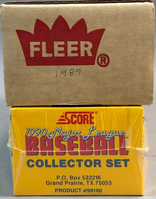 1989 FLEER & 1990 SCORE Complete Baseball Sets. PLEASE SEE ALL PHOTOS AND USE THEM AS A BETTER 