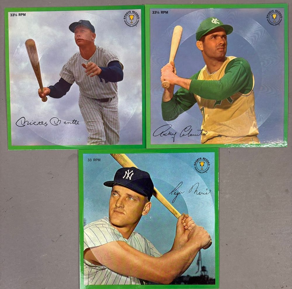 Lot 374: 3 Mickey Mantle Roger Maris 1962 Auravision RPM