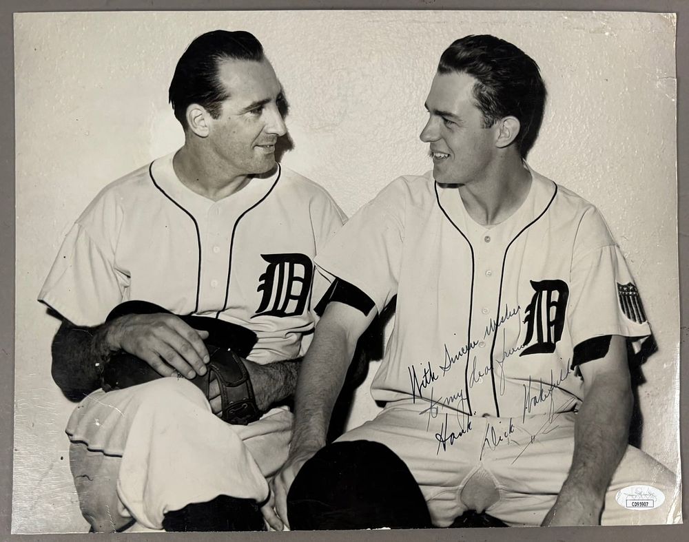 Lot 375: Dick Wakefield Signed Hank Greenberg Photo JSA