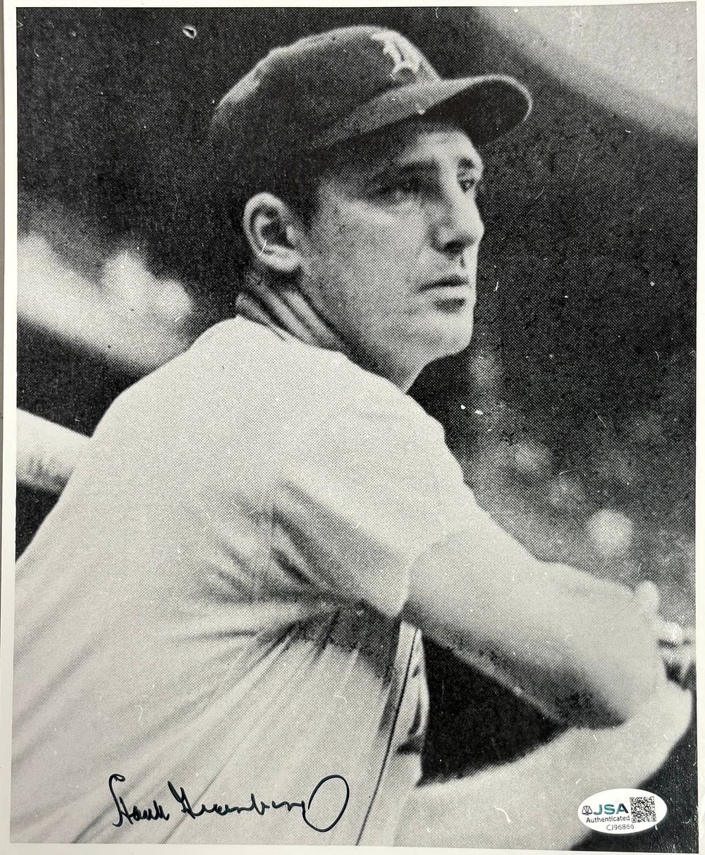 Lot 376: Hank Greenberg Signed 8x10 Tigers Photo w/ JSA