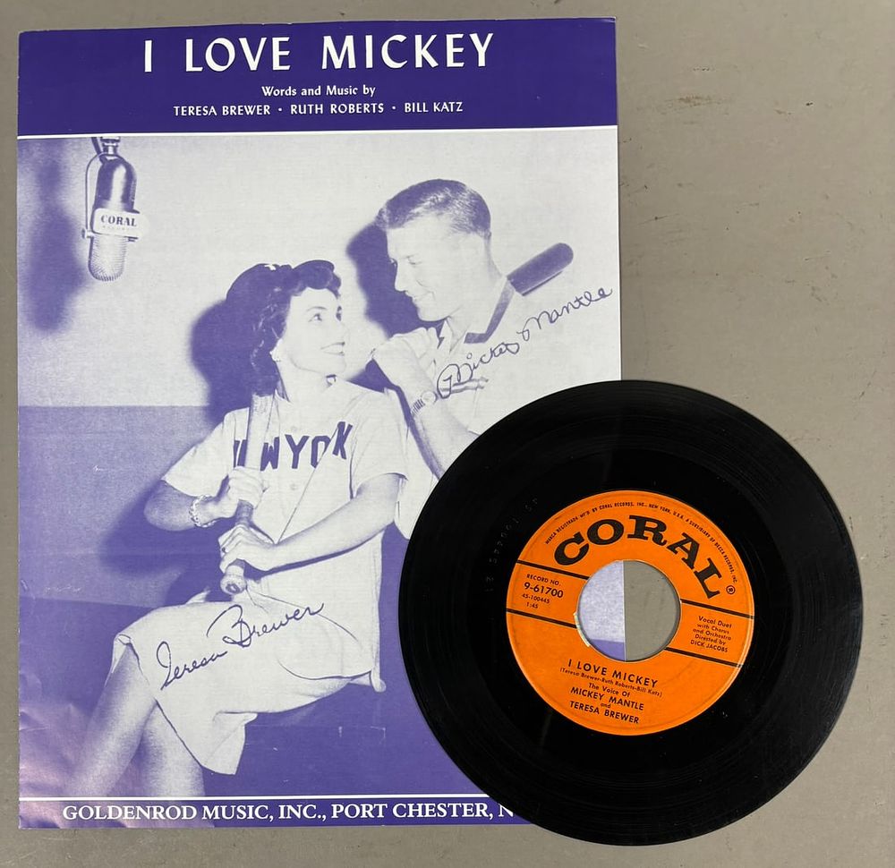 Lot 380: I Love Mickey Mantle 45rpm  T. Brewer Sheet Music