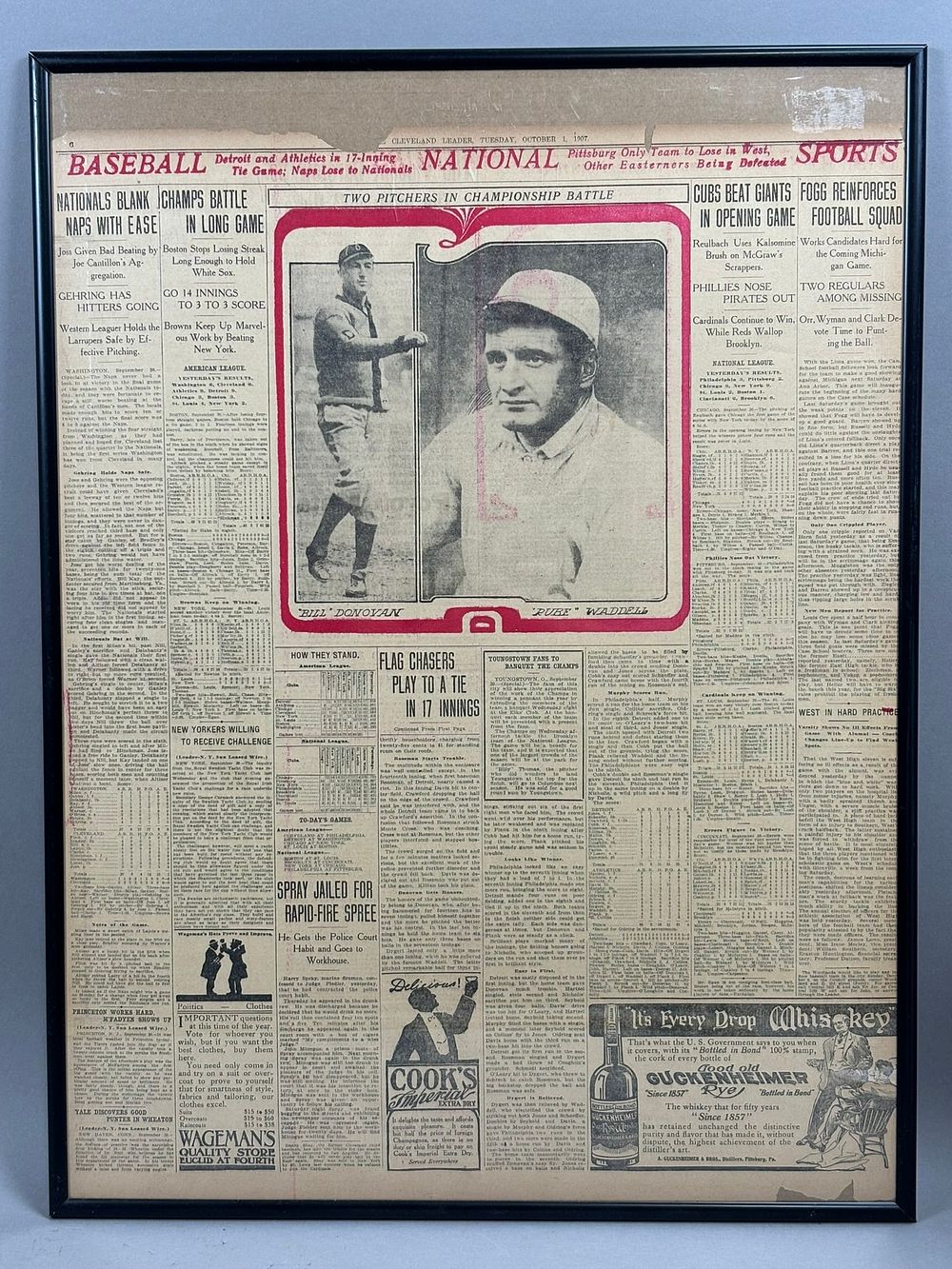 Lot 392: 1907 CLEVELAND LEADER Newspaper Tigers Indians