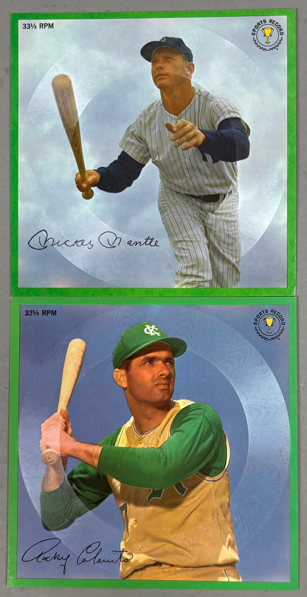 Lot 398: Pair 1962 Auravision MICKEY MANTLE & Colavito RPM
