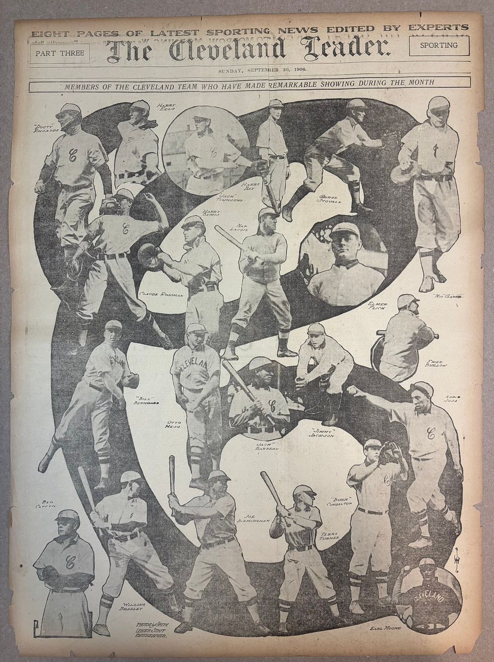 Lot 403: 1906 Cleveland Leader Newspaper w/ NAP LAJOIE