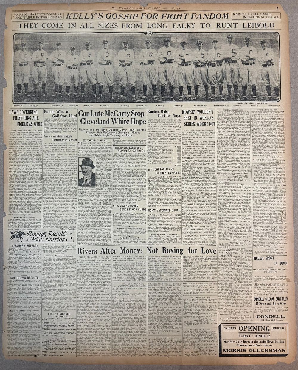 Lot 406: 1913 CLEVELAND LEADER JOE JACKSON TEAM PANORAMIC