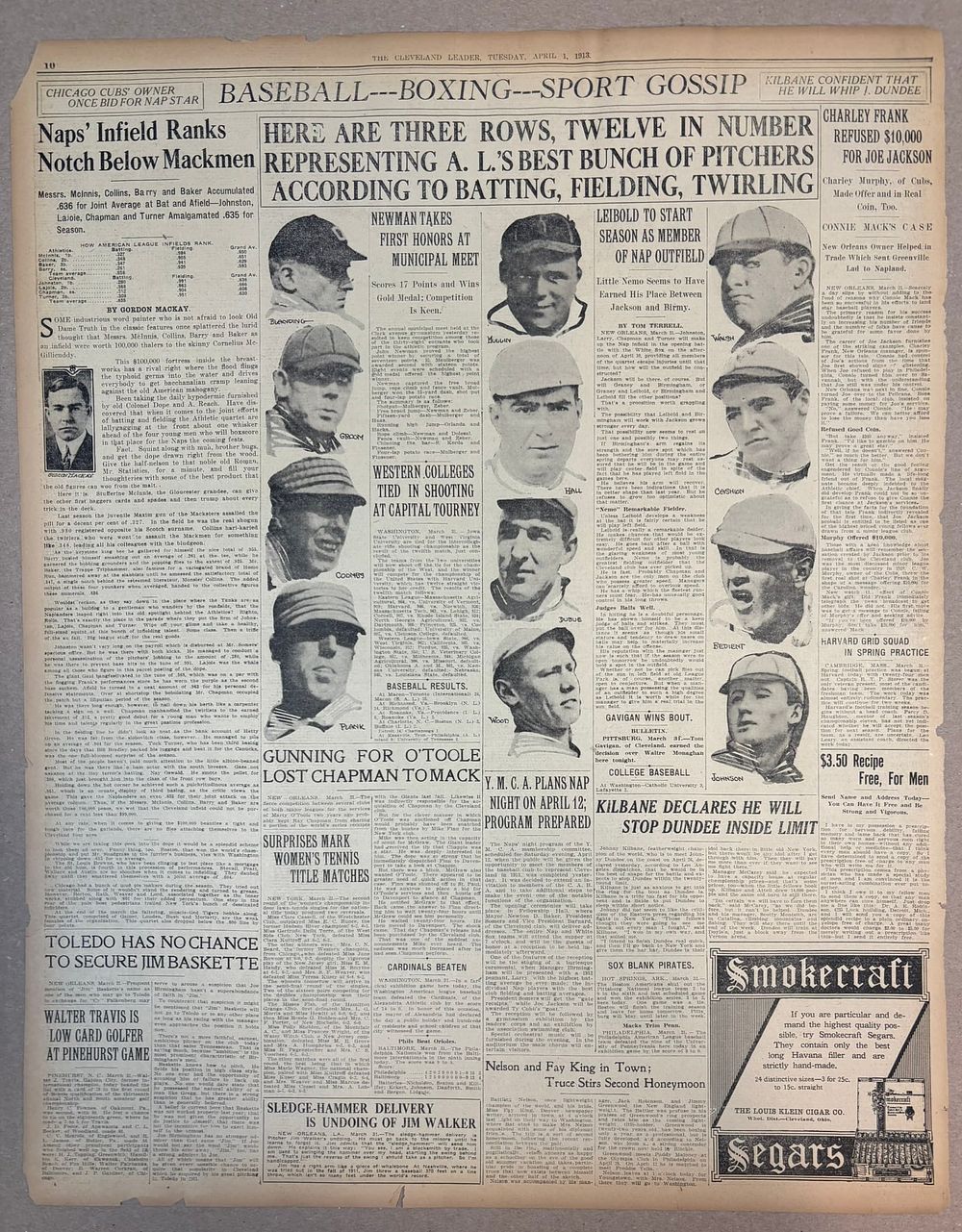 Lot 409: Cleveland Leader 1913 Baseball Newspaper Cover