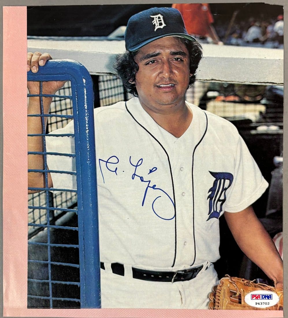 Lot 413: Detroit Tigers Aurelio Lopez Signed 8x10 Photo PSA