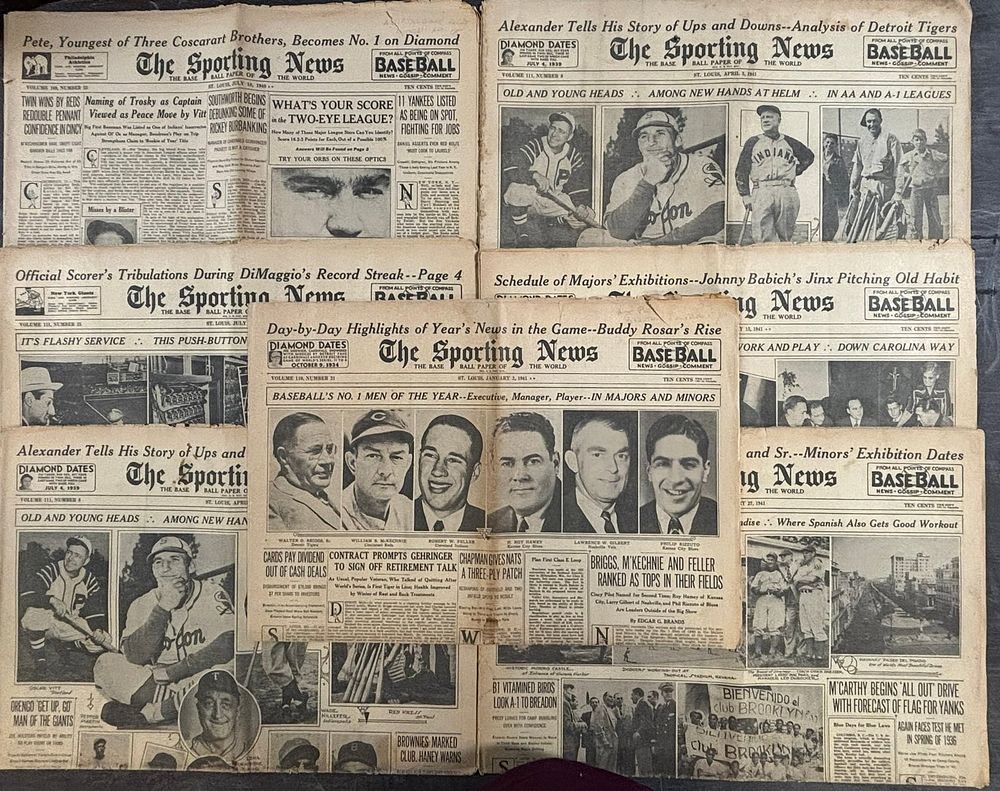 Lot 414: Lot 7 1940 & 1941 Sporting News Newspaper
