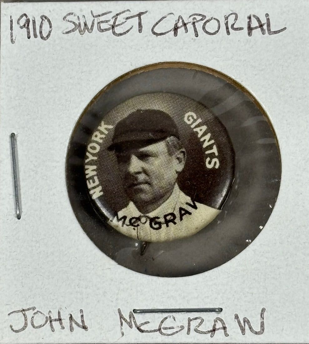 Lot 422: 1910 Sweet Caporal John McGraw NY GIANTS Pinback