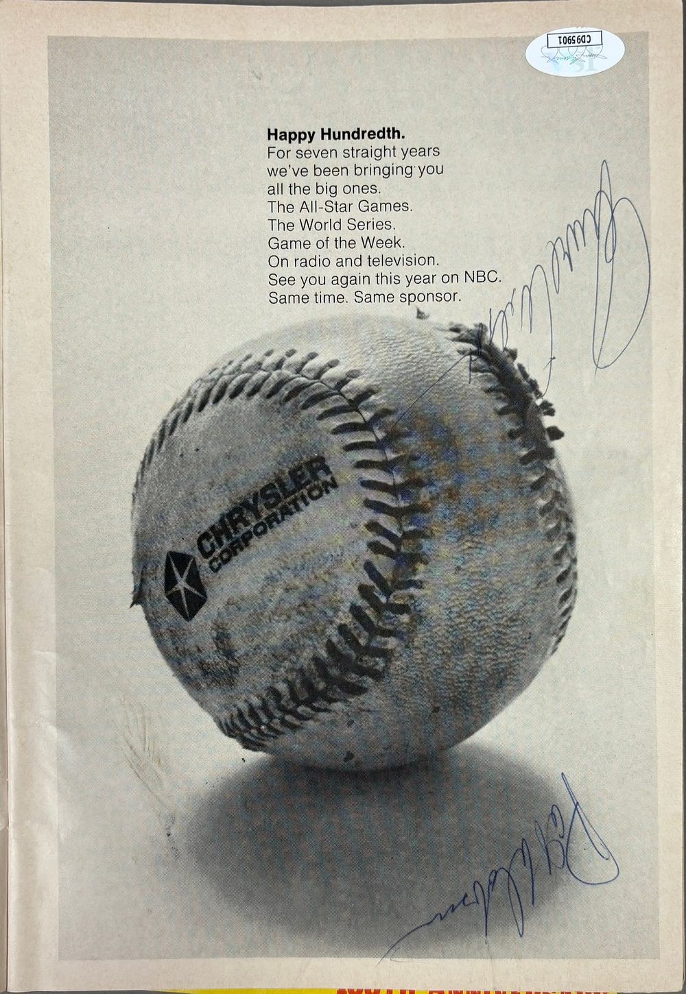 Lot 423: 1969 Pat Dobson Earl Wilson Tigers Signed Program