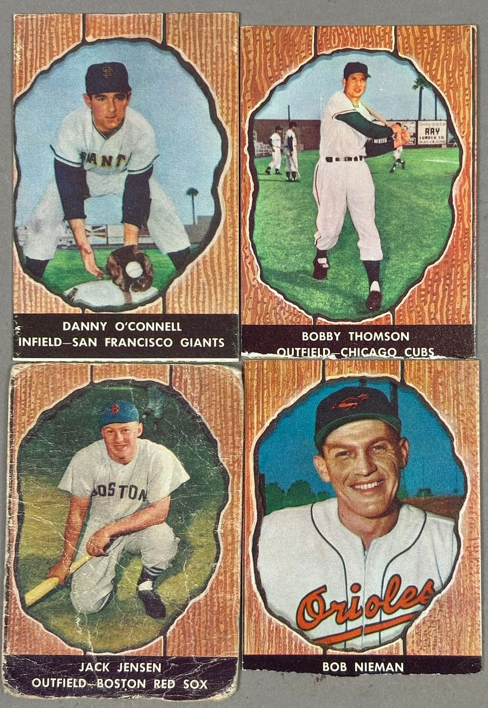 Lot 426: Lot 4 1958 HIRES Baseball Cards Thomson Jensen