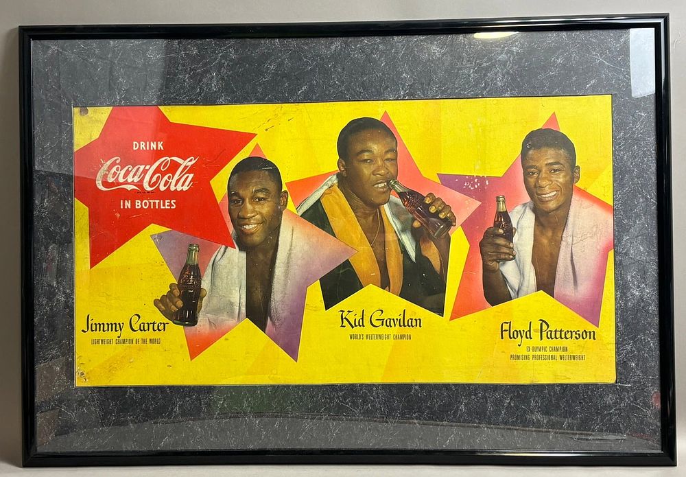 Lot 447: COCA COLA Patterson Gavilan Carter Cardboard Sign