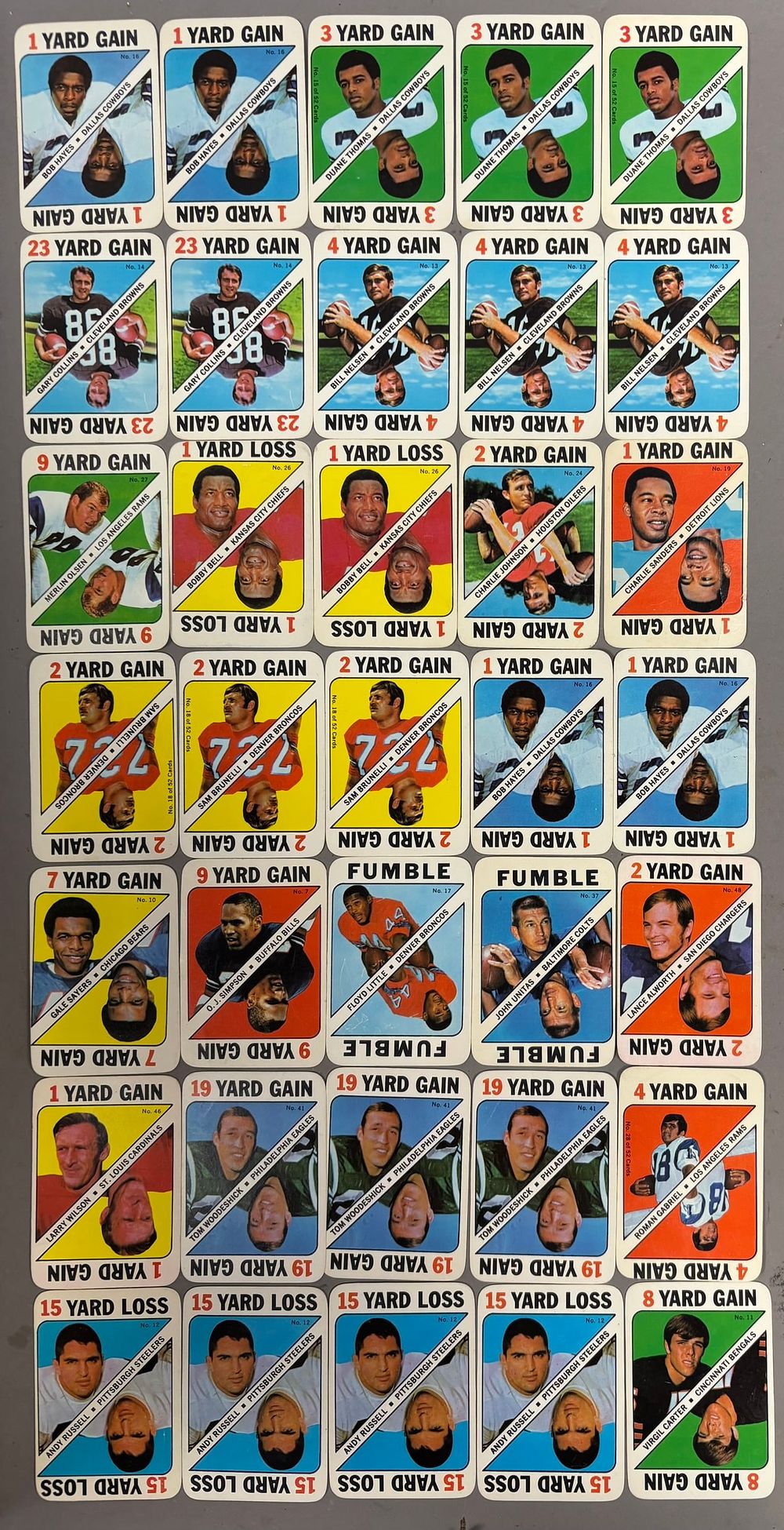 Lot 460: Lot 35 Original1971 Topps Football Game Card