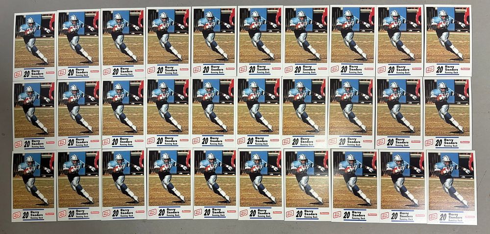 Lot 461: Lot 30 Barry Sanders Oscar Meyer Football Cards