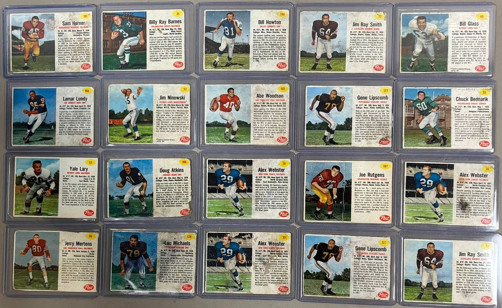 Lot 462: Lot 20 Original 1961 Post Football Cards