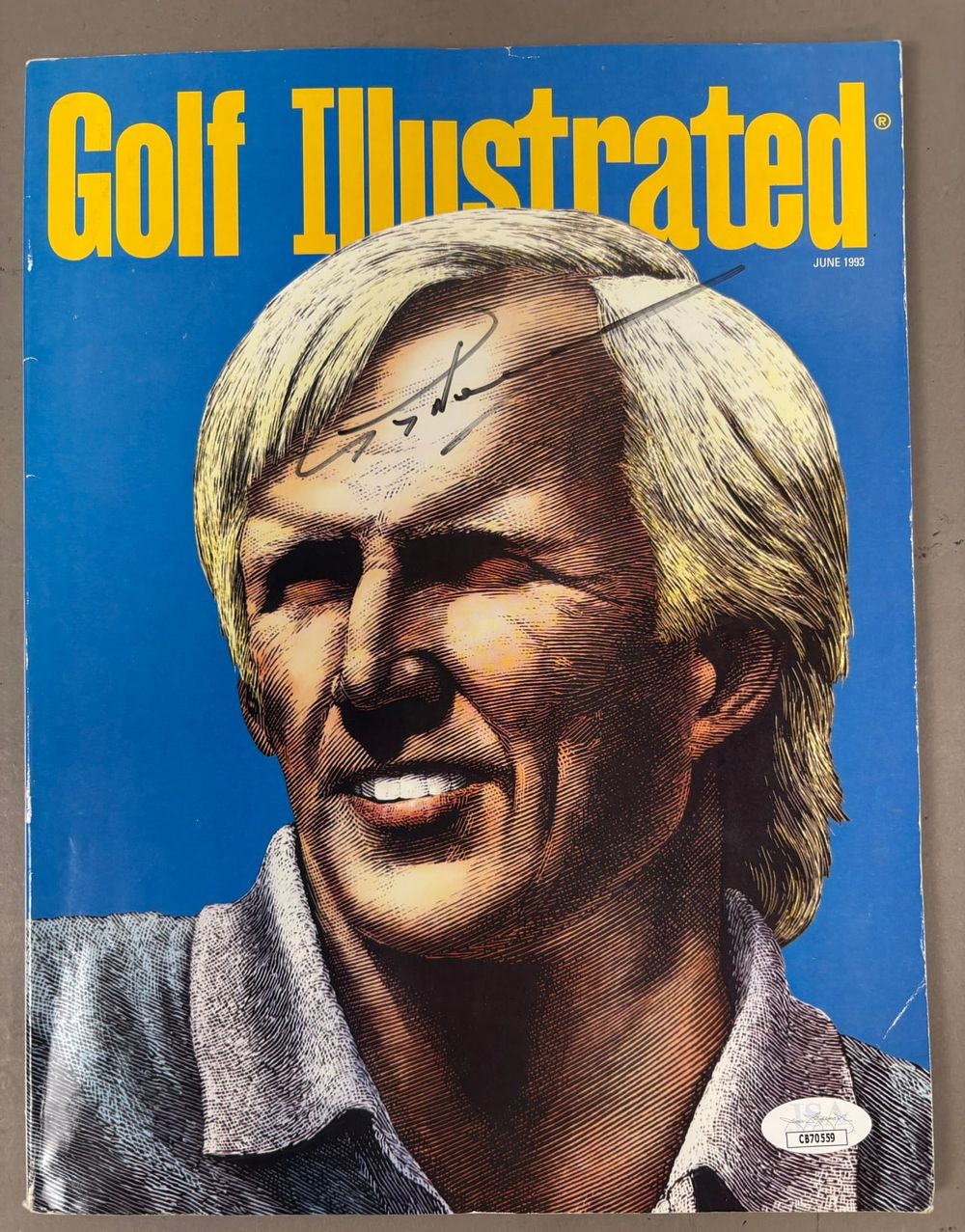 Lot 479: Greg Norman Signed June 1993 Golf Illustrated JSA