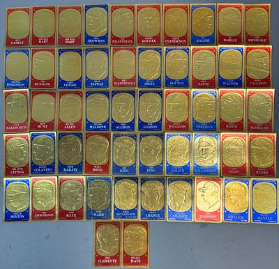 1965 Topps Embossed Lot MANTLE Clemente. 2, 4, 4, 5, 6, 8, 9, 11, 13-20, 23, 24, 25, 27, 28, 31 