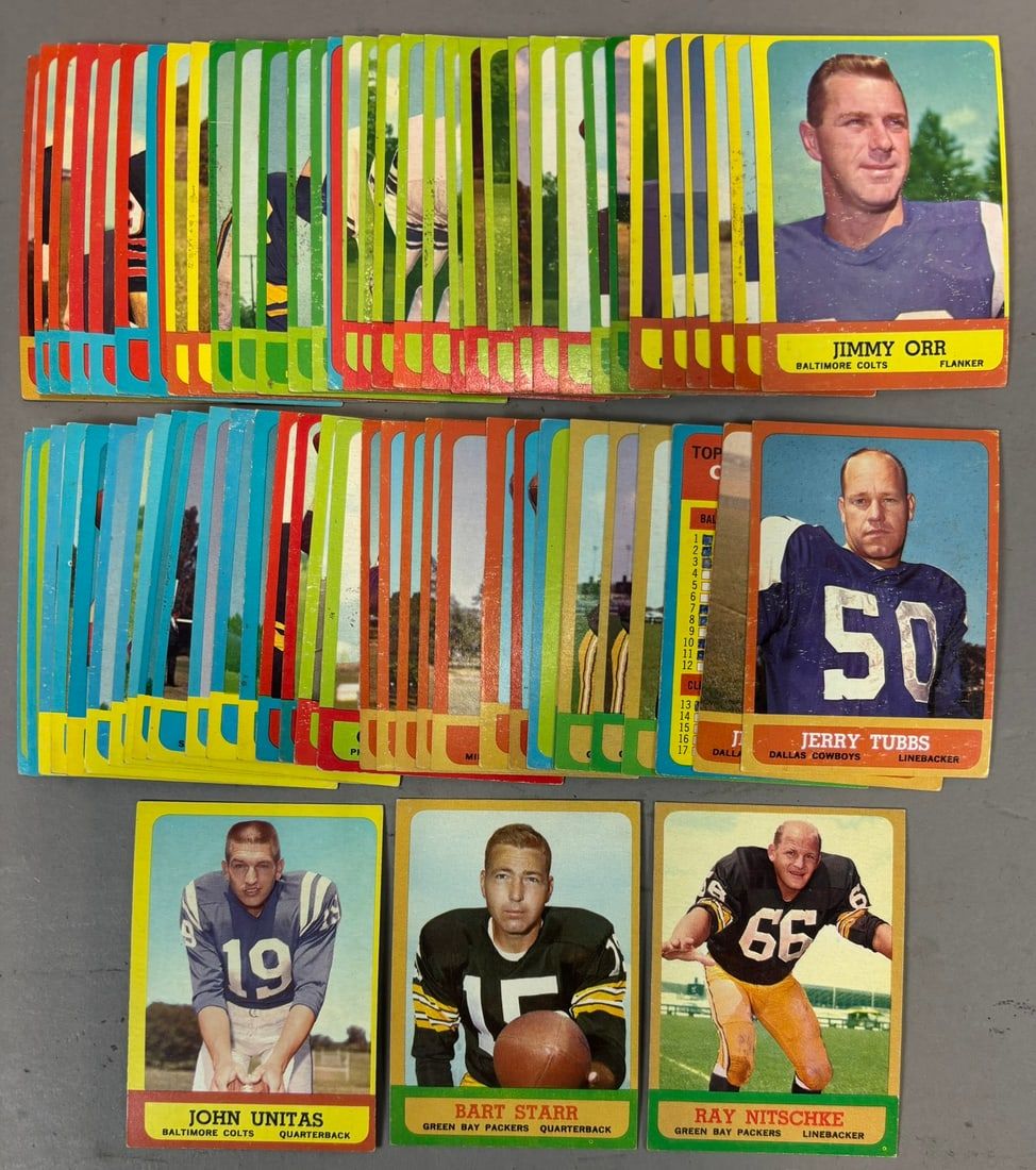 Lot 493: 1963 Topps Partial Football Lot Set NITSCHKE 5