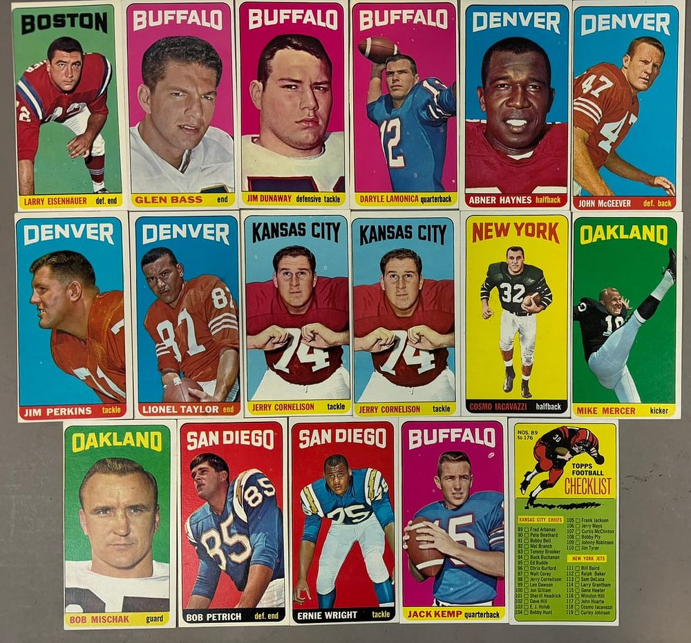 Lot 496A: 1965 Topps Football Duplicates Cards HIGH GRADE