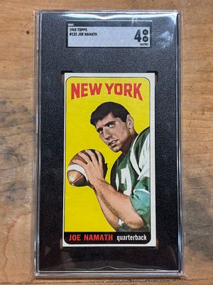 1965 Topps Joe Namath RC #122 SGC 4 VG-EX HOF. THIS CARD IS BY FAR THE MOST UNDERGRADED CARD WE 