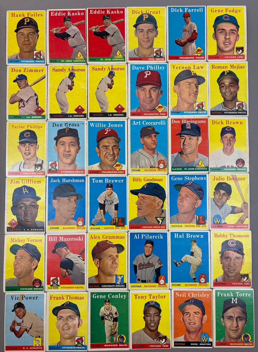 Lot 509: Lot 36 1958 Topps Baseball Cards VG-EX