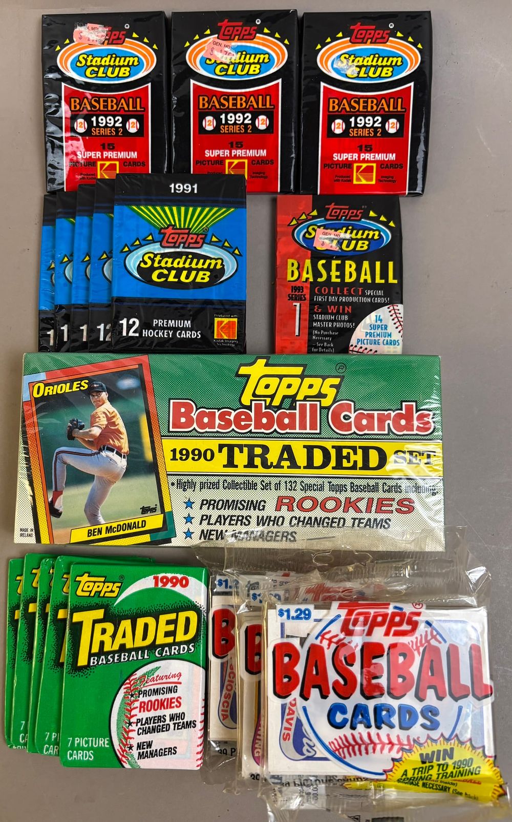 Lot 513: Lot 18 Topps Stadium Club Traded Set Sealed Packs