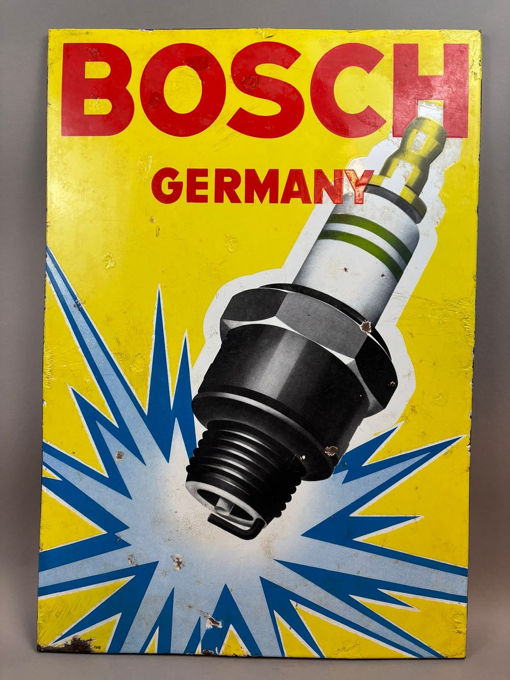 Lot 1B: Bosch Germany SSP Porcelain Spark Plug 50s Self Framed Sign