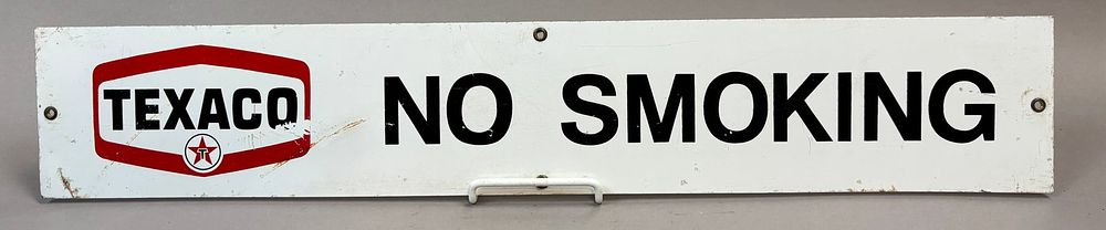 Lot 11B: Texaco NO SMOKING SST Tin Metal Advertising Sign