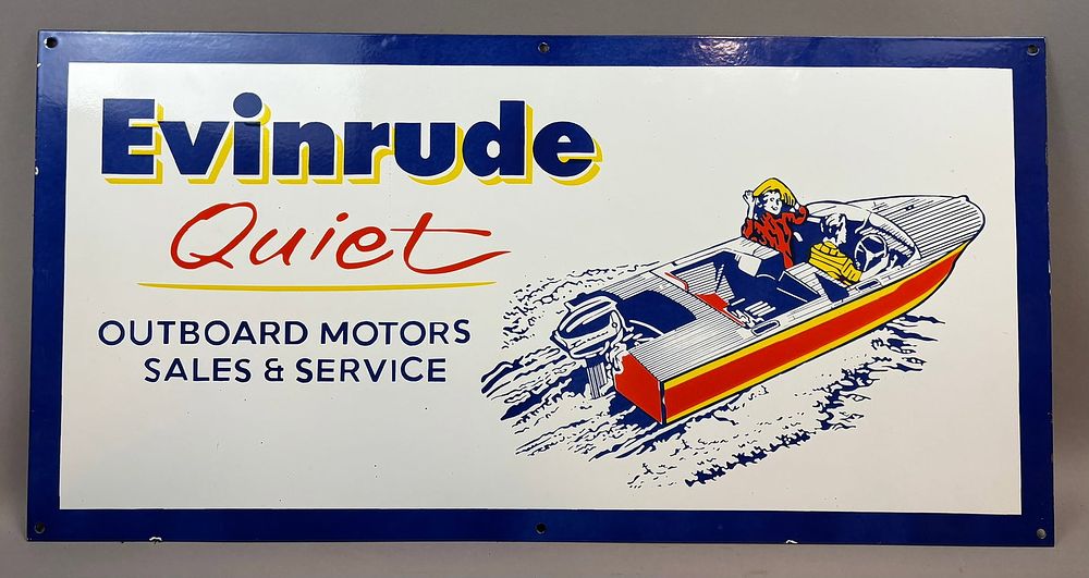 Lot 22B: Evinrude Quiet Outboard Motors Sales & Service SSP Sign