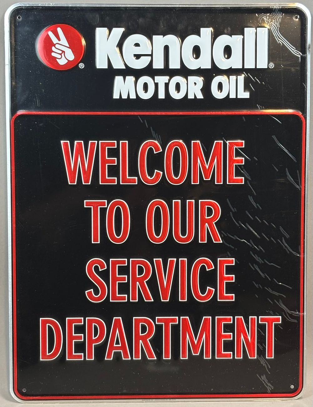 Lot 23B: NOS Welcome Service Department Kendall Motor Oil Sign