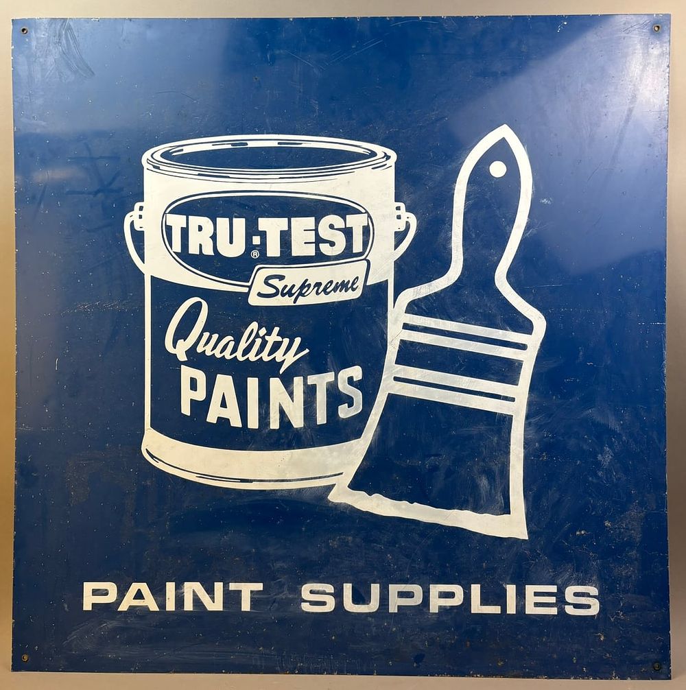 Lot 41: Tru Test Quality Paint Supplies SST Tin Advertising Sign