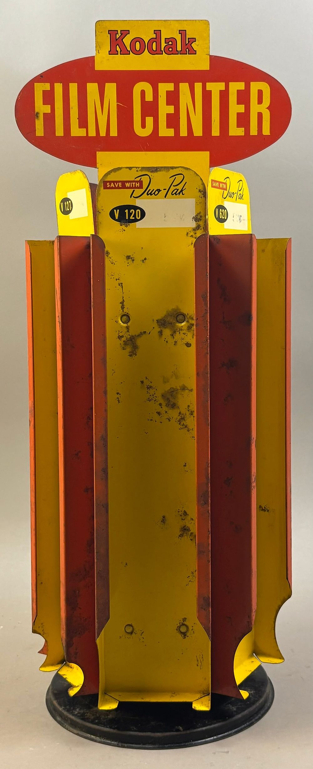 Lot 64: Kodak Film Center Metal Store Display Rotating Bin