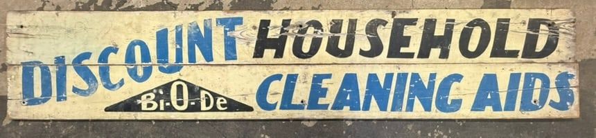 Lot 116: Discount Houshold Cleaning Aids Hand Painted 10 Foot Sign