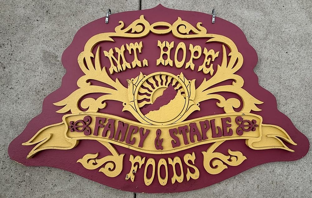 Lot 381: MT HOPE Fancy & Staple Foods Original 1970s Sign
