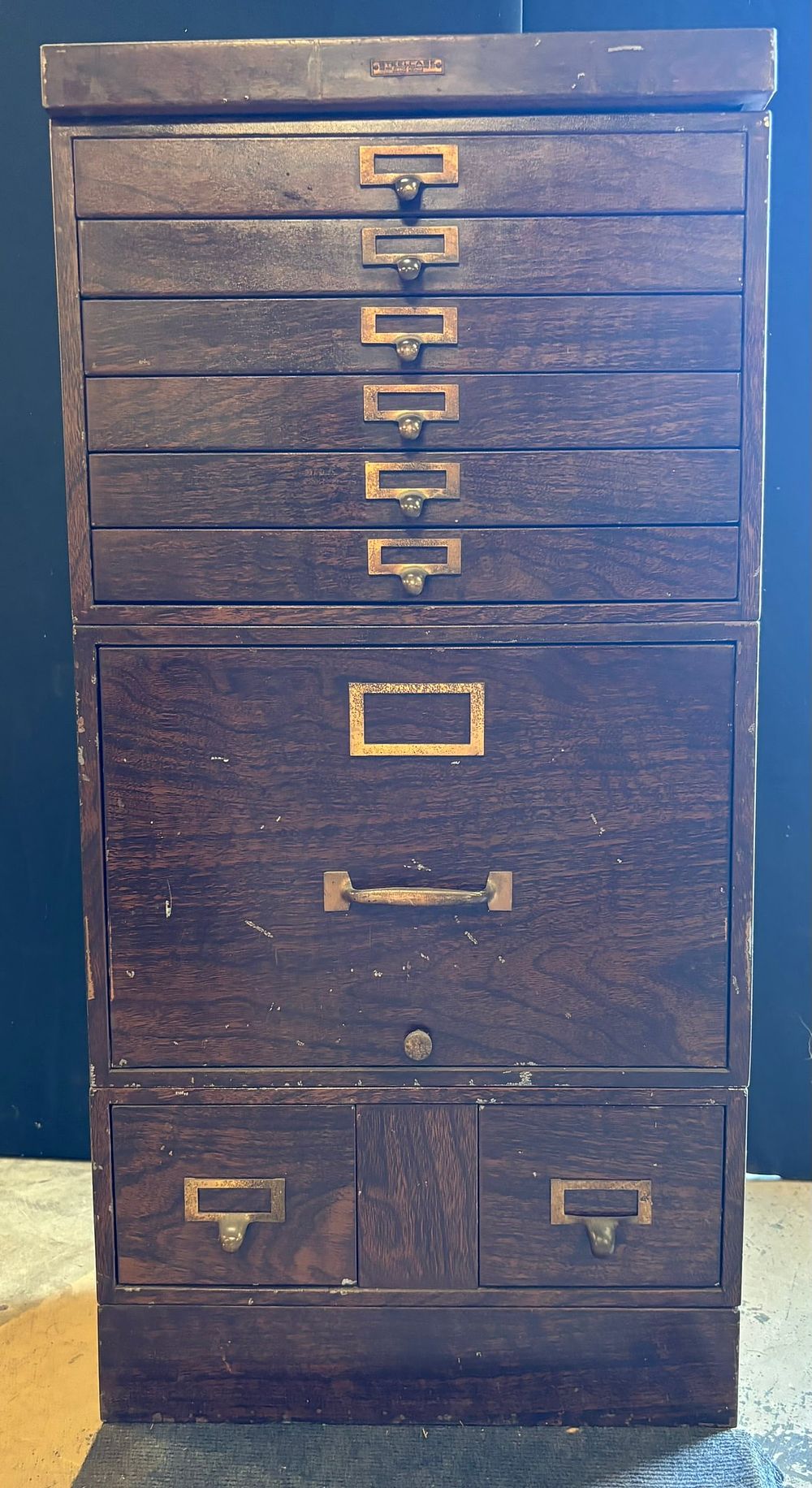 Lot 404: Steelcase Wood Grain Painted Metal Stacking Metal Cabinet