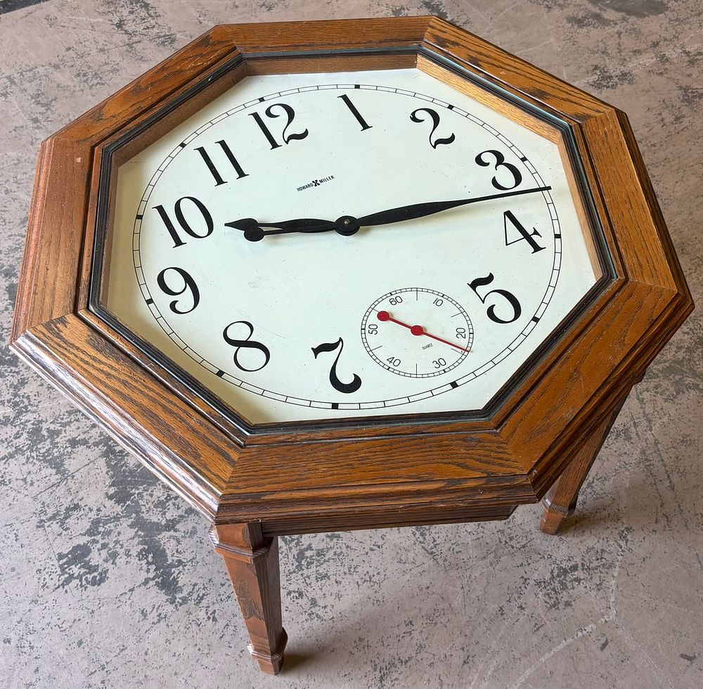 Lot 416: Howard Miller Original Clock Wooden Coffee Side Table