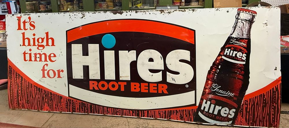 Lot 431: Hires Root Beer Embossed 10'x4' Billboard Soda Pop Sign