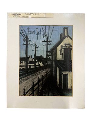 Bernard Buffet (1928-1999) La Route du Village Ruralscape Print. Bernard Buffet (1928-1999) La 