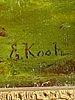 E. Kootz -Rabbits at Play- Oil on Canvas. Oil on canvas -Rabbits at Play- by artist, E. Kootz. Image - 2