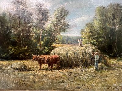 William Savory Bucklin. Vermont Farm scene Oil On Canvas
. William Savery Bucklin (1851-1928 
