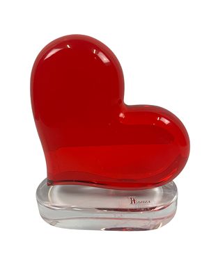 Signed, Shlomi Haziza, Acrylic Brilliant Red Heart, Valentines Day Sculpture . Signed, Shlomi 