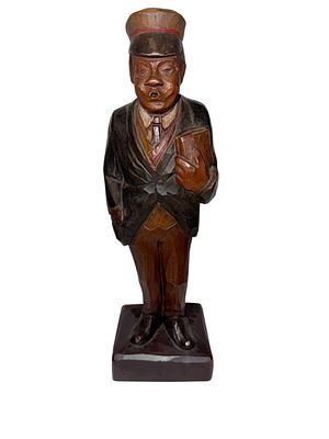 Rare, solid wood carved, German GRIESBAUM whistler automaton . Rare, solid wood carved 