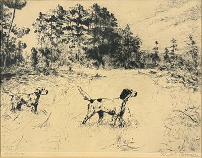 Percival Leonard Rosseau(1859-1937, North Carolina/Connecticut/France), Etching titled Bill's 