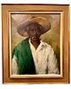 c. 1940's, southern, African American Slave Sharecropper, Oil On Canvas. Signature indecipherable. Image - 1
