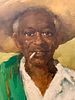 c. 1940's, southern, African American Slave Sharecropper, Oil On Canvas. Signature indecipherable. Image - 4