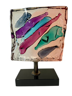 Mid Century Glass Sculpture by Murano Glass Artisan PINO SIGNORETTO (1944-2017) . One of a Kind 