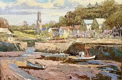 Ming Feng (Chinese/American, contemporary), Village scene, c. late 20th or early 21st century. M 