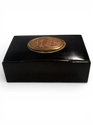 Antique Singing Bird Box Gutta Percha Case w/Key c. early 1900's. Beautiful, and rare, Gutta 