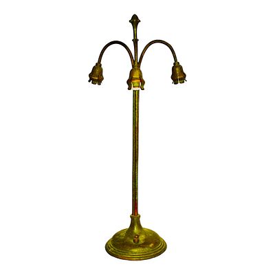 American antique circa 1920's Three Light Lily Lamp Base sans Shades. Attractive, circa first 