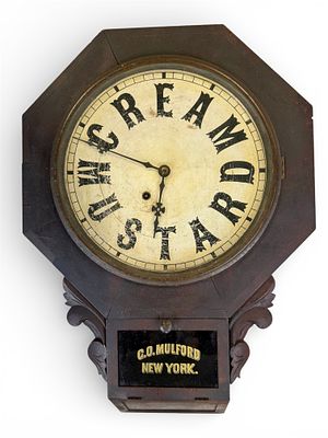 Antique New Haven Advertising Wall Clock. New Haven Clock Co., New Haven, Conn., advertising 